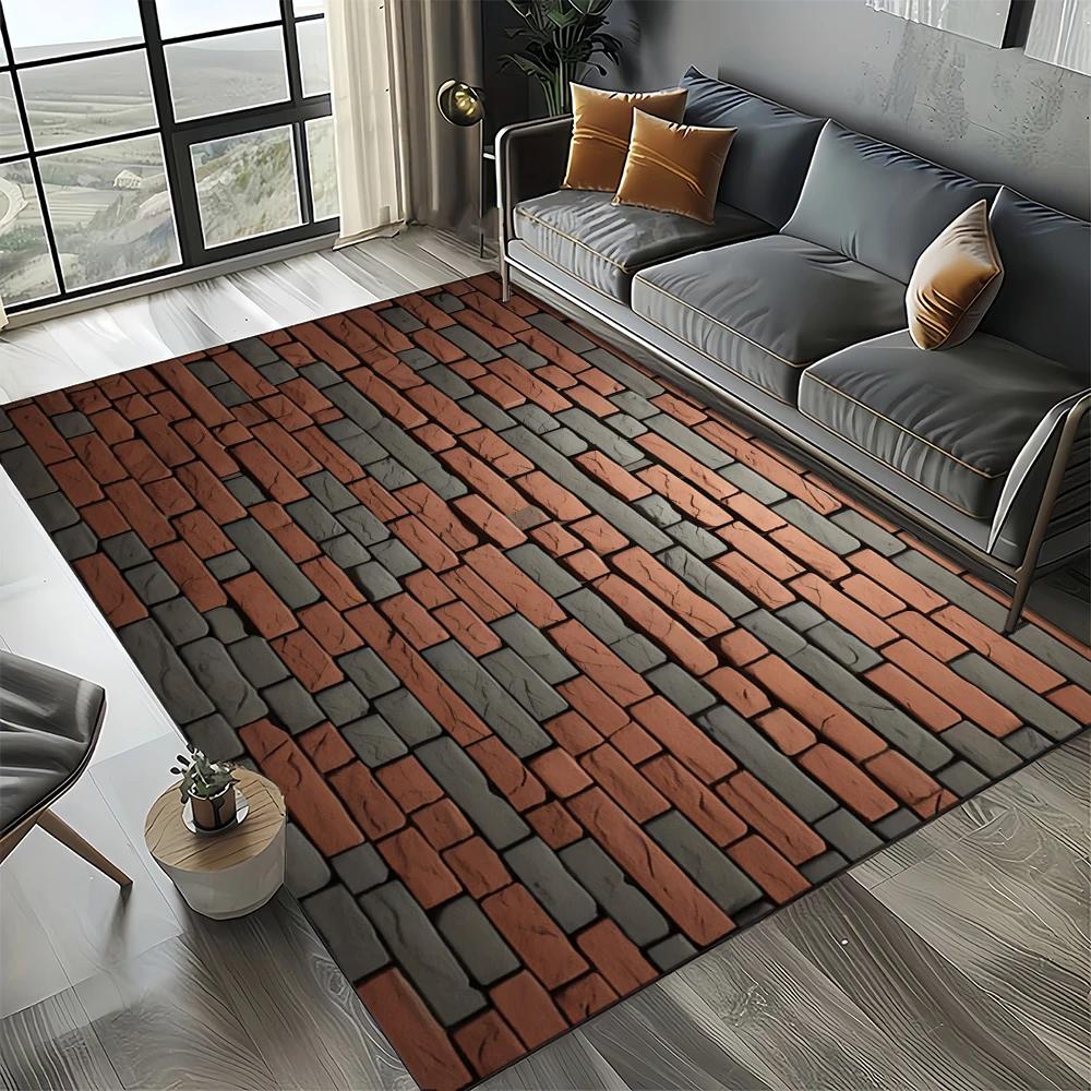 27 Style New Brick Stone Building Wall Originality Rug Carpet for Living Room Bedroom Home Decor,kids Non-slip for Sofa Doormat