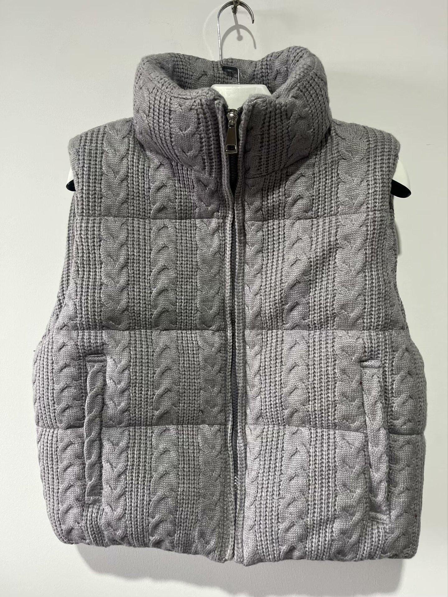 

Європейський та американський жіночий модний в язаний бавовняний жилет на початок весни 2025 Large сірий колір