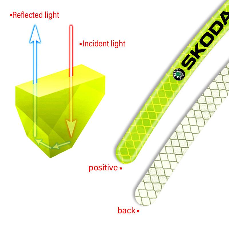 Reflexní samolepky na střed kola auta Svítící doplňky na ráfek pneumatiky Pro Skoda Octavia Superb Rapid Kodiaq Karoq Fabia Kamiq Roomster Citigo