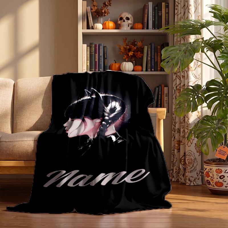Wednesday Custom Flannel Blankets Soft Warm Cozy Throws for Home Decor Holiday Gifts