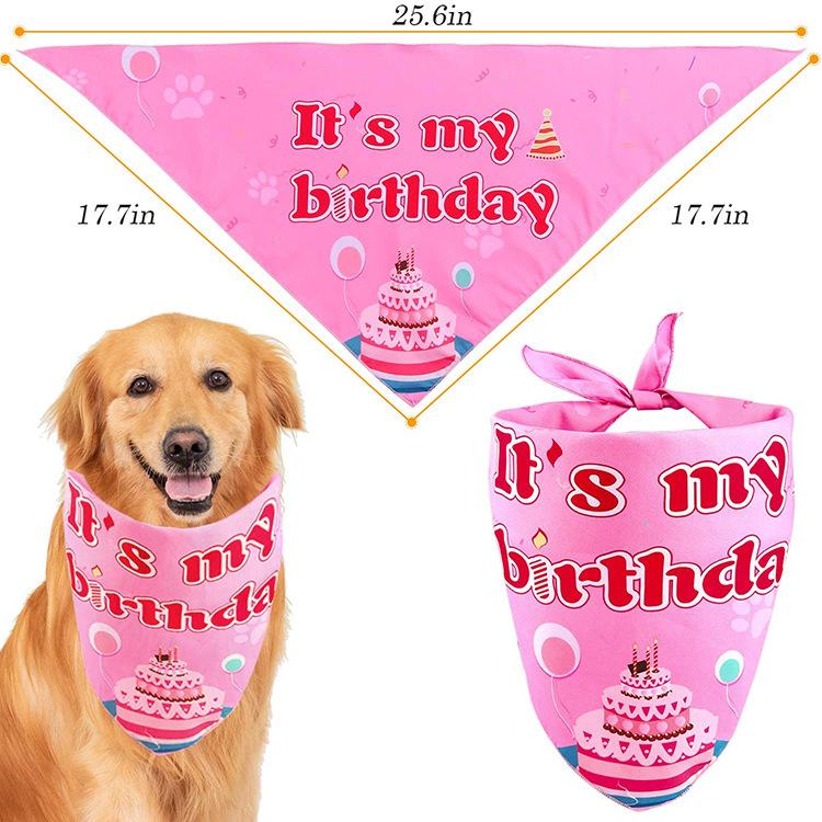 Cute Pink Blue Pet Birthday Woof Balloon Banner Hats Saliva Towels Cake Bow Tie Sets Dog Birthday Party Decorations