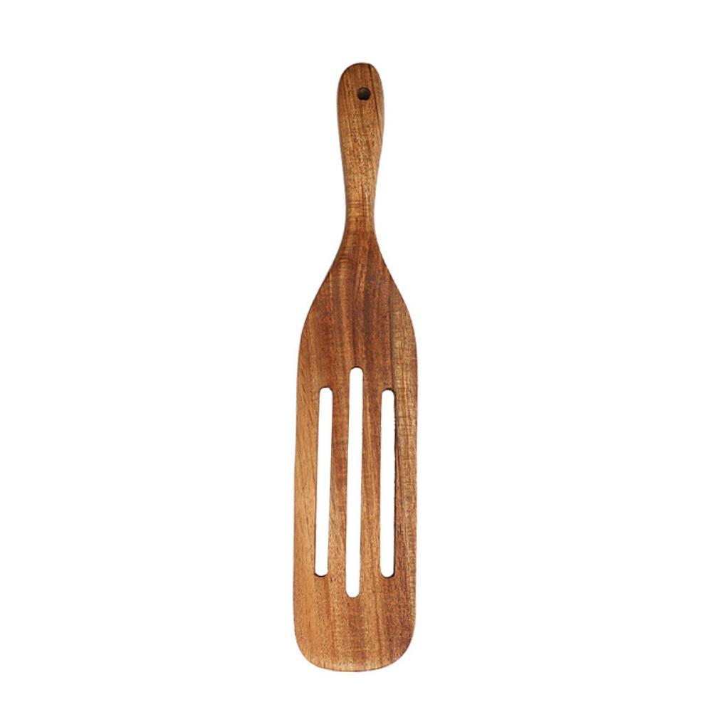 Teak Wood Sourdough Spurtle Heat Resistant Wooden Ladle Skimmer Natural Steak Shovel Pizza Making