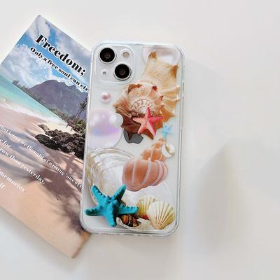 Relif Pearl Spiral Shell Starfish Drăguț Ocean Husă moale din silicon pentru Iphone 12 13 11 14 Pro Max Plus Xsmax X Xr Copertă din spate