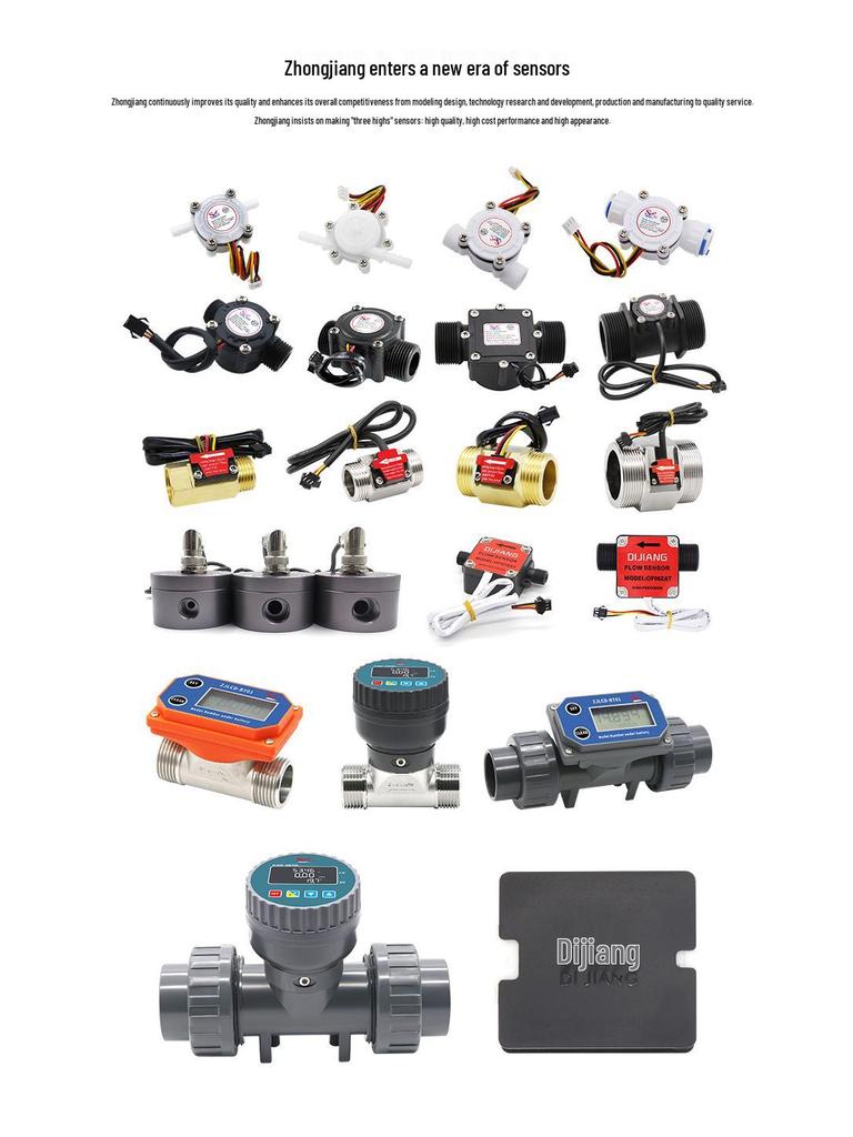 Hall Water Flow Sensor S201: 4-Point Pulse Signal Water Heater Electromagnetic Flowmeter