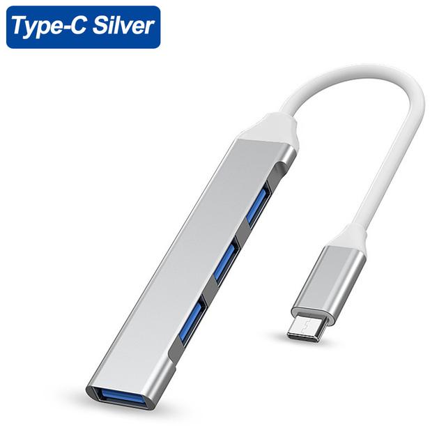 Hub USB 3.0 de 4 puertos Hub de puerto USB Divisor Tipo C de alta velocidad 5 Gbps Para accesorios de ordenador PC HUB multipuerto 4 puertos USB 3.0 2.0