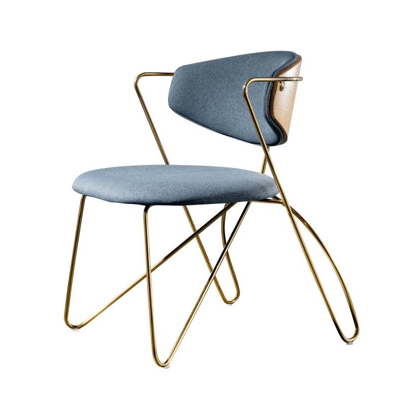 Nordic Dining Chair Kitchen Furniture Luxury Armchair Dining Chairs Industrial Restaurant Dessert Milk Tea Shop Lounge Chair