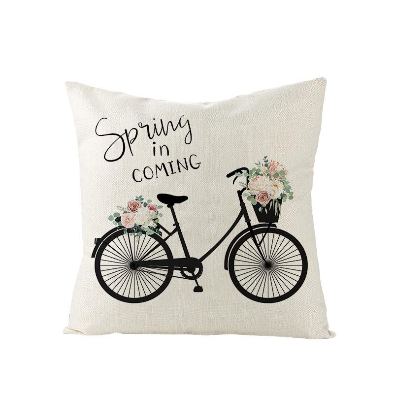 Nový jarní motiv lněný povlak na polštář domov pohovka povlak na polštář pastorální povlak na polštář