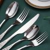 1/3-teiliges Goldbesteckset aus Edelstahl im Vintage-Stil, westliches Geschirr, Luxusgeschirr, Gravur, Gabeln, Messer, Löffel, Silberware