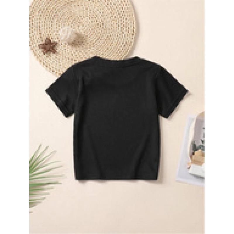 European sizes Girls' Print Short Sleeve T-Shirt, Cartoon Cherry Cake Design | Breathable Summer Outdoor Running Theme Party Campus