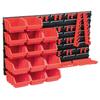 39-Piece Wall Panel Organizer, Red-Black