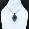 Beautiful Sodalite & Amethyst Gemstone Handmade Pure Copper Wire Wrapped Pendant Jewelry