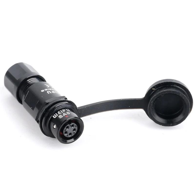 WEIPU SA6 SA610/P+SA611/S Waterproof Automotive Electric In-line Cable Connector  2Pin 3 4 5Pin For Medical Precision Instrument