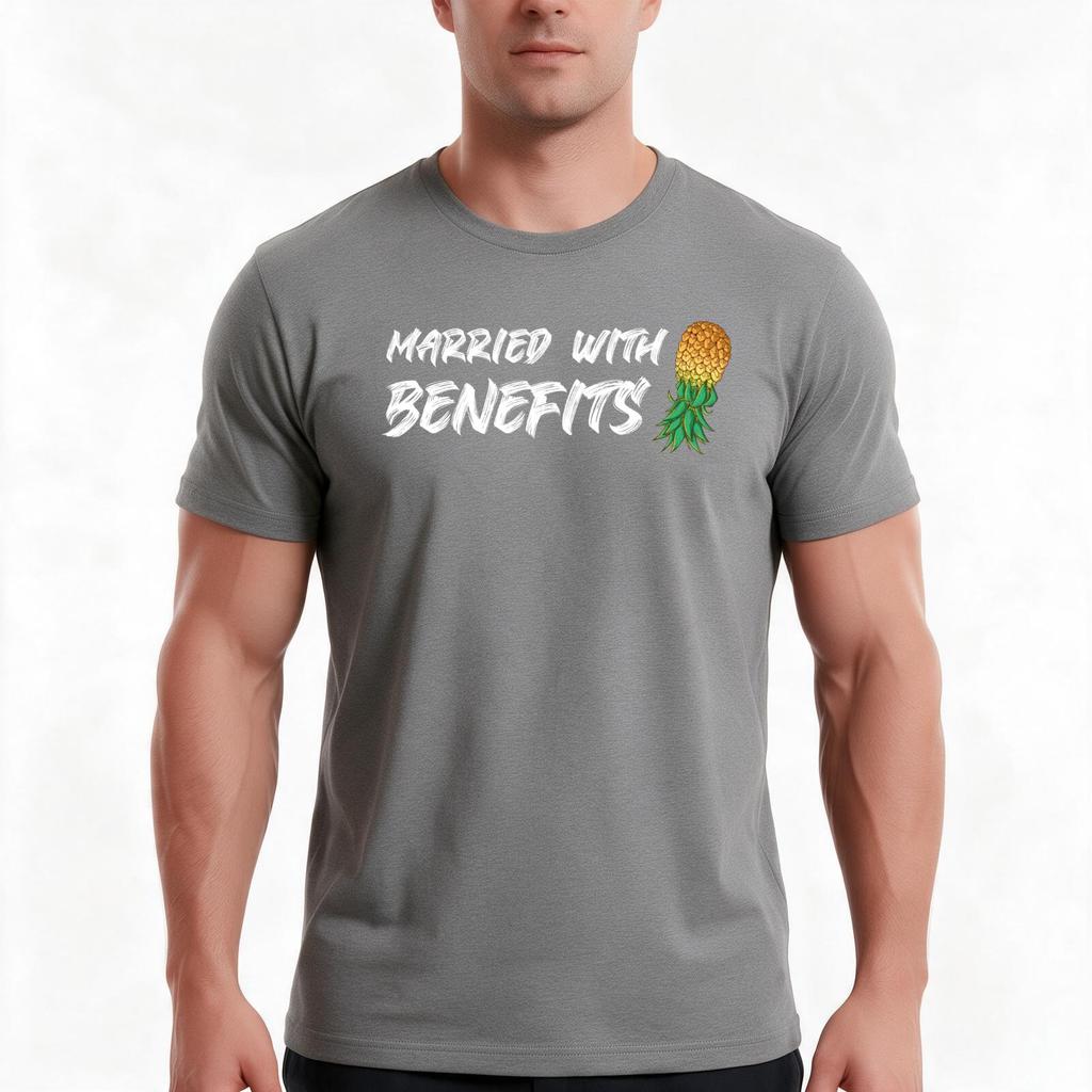 Married With Benefits Swinger Lifestyle Design For Dark Colors Tshirt Summer Casual Cotton Tee Oversized Streetwear Tops