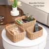 3pcs Handmade Straw Woven Soft Round Paper Rope Storage Basket for Organizing Decorative Storage Bins Office Storage Box