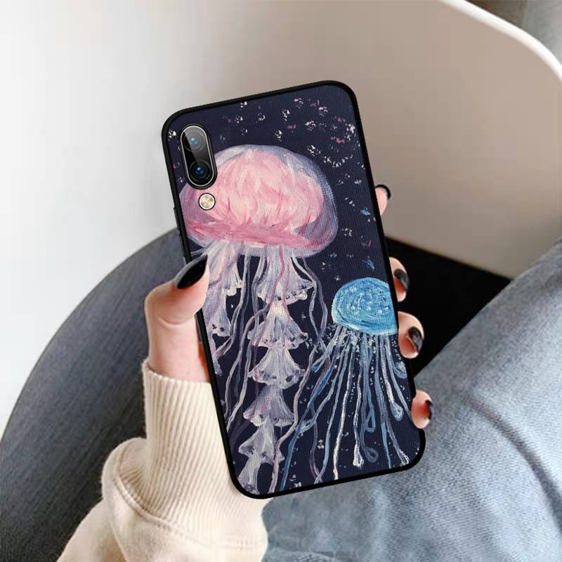 Cute Cartoon Jellyfishes  Phone Case for Vivo Y91C Y11 17 19 17 67 81 Oppo A9 2020 Realme C3