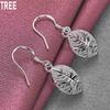925 Sterling Silber Blatt Anhänger Piercing Ohrringe Mode Hochzeit Schmuck