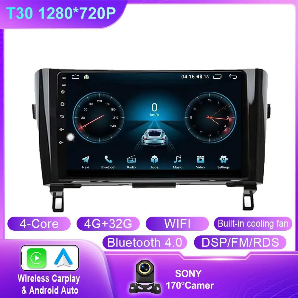Android 14 Wireless CarPlay Auto Radio For Nissan Qashqai J11 X-Trail 3 T32 2013-2017 Car Multimedia Player GPS Stereo DSP WIFI