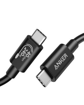 Câble Anker 515 8K 40 Gbit/s transfert de données haute vitesse sortie 240 W compatible avec Galaxy iPad Pro MacBook divers compatibles noir USB-C et USB-C (USB4