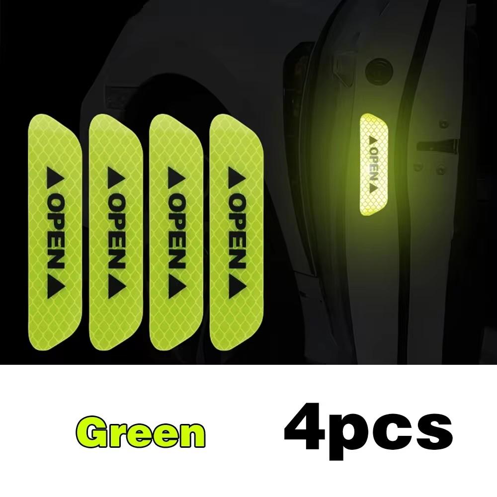 

4PCS Reflective Car Door Sticker, Safety Opening Warning Reflector Tape Decal, Car Exterior & Interior Reflector Sticker