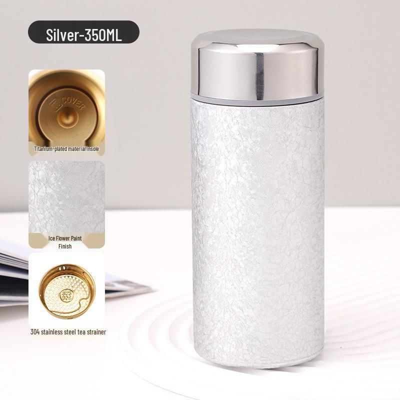 Titanium-Coated Lightweight Luxury Insulated Cup: Portable, Leak-Proof, Pocket Size with Tea-Water Separation