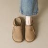 Leather bag head half drag women wear thick soles one foot half slippers women