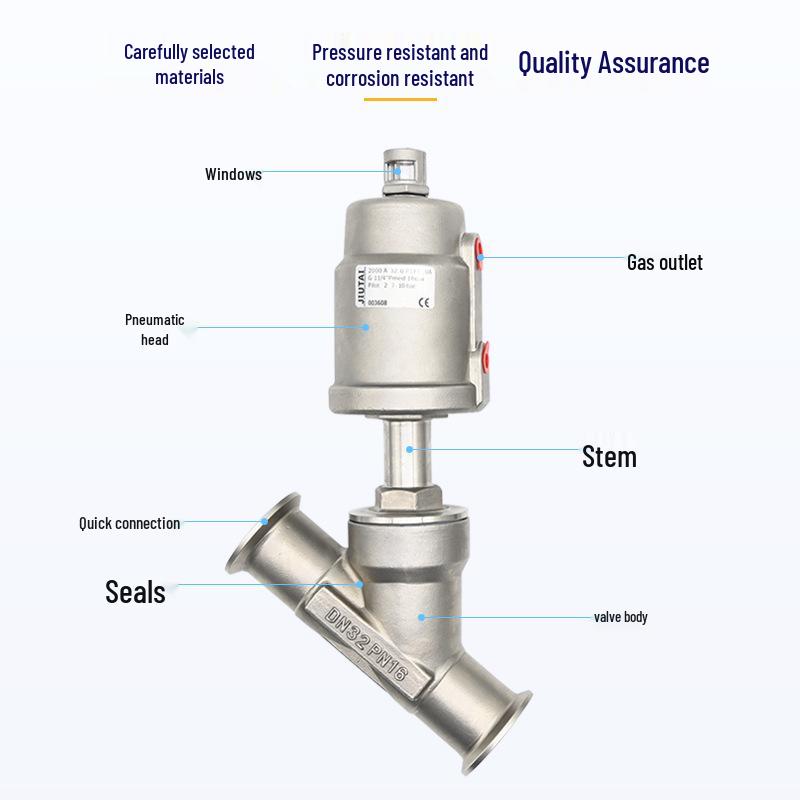 304 Stainless Steel Pneumatic Quick-Connect Angle Seat Valve for Steam and Clamp Applications