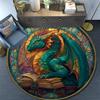 Dragon Round Area Rug,Carpet Rug for Living Room Bedroom Sofa Playroom Decor,Non-slip Floor Mat