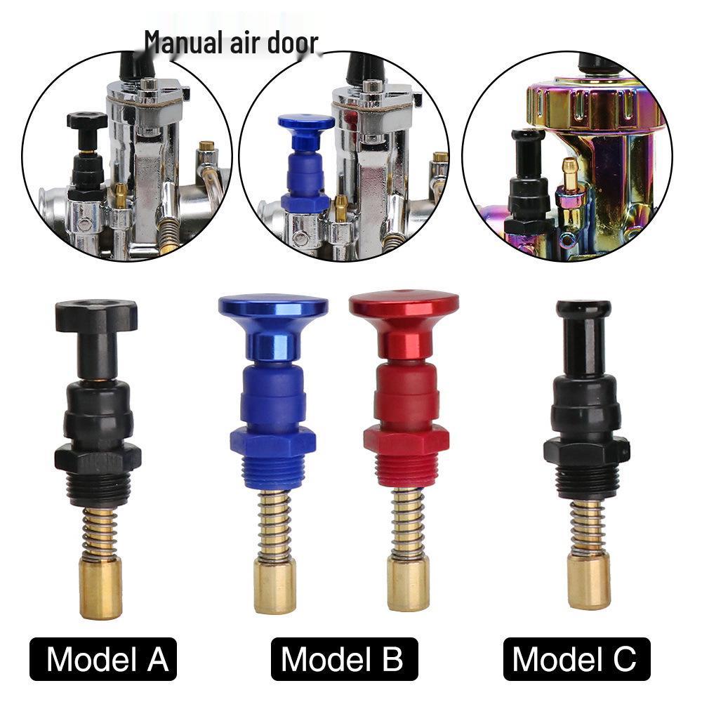 

KEIHIN Motorcycle PWK Carburetor with Automatic and Hand Pull Choke Modification CNC Enrichment Valve. Model C CNC Aluminum Small Head Blue
