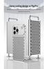 Apple 15 Pro Max Metal Honeycomb Anti-Scratch Heat Dissipation Phone Case with Spring Buckle Design for Cross-Border Use