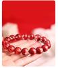 Lingxi Cinnabar & Mineral Crystal Bead Bracelet - Red Treasure Pot Design