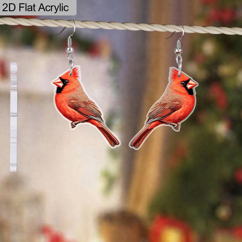 2D Flat Acrylic Cute Christmas Red Robe Hanging Earrings, Suitable As A Holiday Gift for Women, Holiday Party Decorative Jewelry.