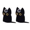 Yangyizhi 2/3Pcs Brooch Pin, Black Cat Design Lapel Decorative Badge with Standard Safety Versatile for Clothing Bags Hats Shoes