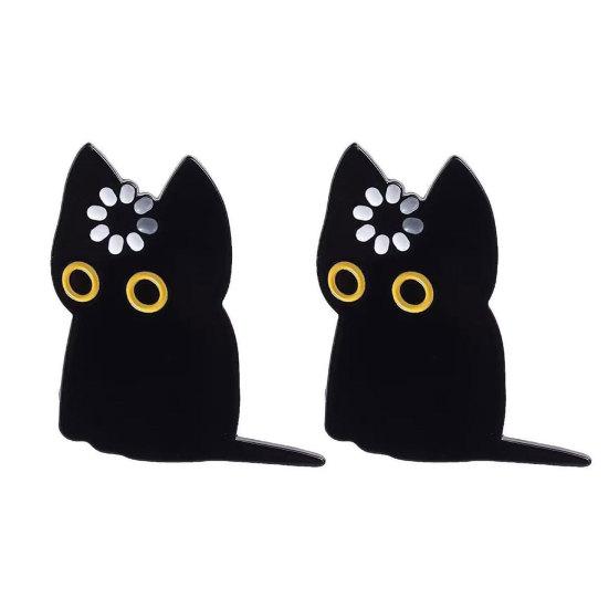 2/3Pcs Brooch Pin Black Lapel Pin Cat Design Decorative 2pcs Cat