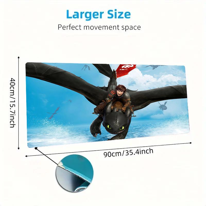 How to Train Your Dragon Print Cushion Non-slip Laptop Tablet Big Mousepad XXL Mat Mini PC Playmat With Lock edge