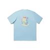 Li Ning X Phil Hackett Collaboration Printed Letter Crew Neck Loose Short Sleeve T-Shirt Unisex Tops Sky-Blue AHSU213-2