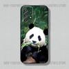 Cute Panda Phone Case For Samsung S25,24,23,22,21,20,10,10E,9 Plus FE Note 20 Plus Soft Black Cover Shell