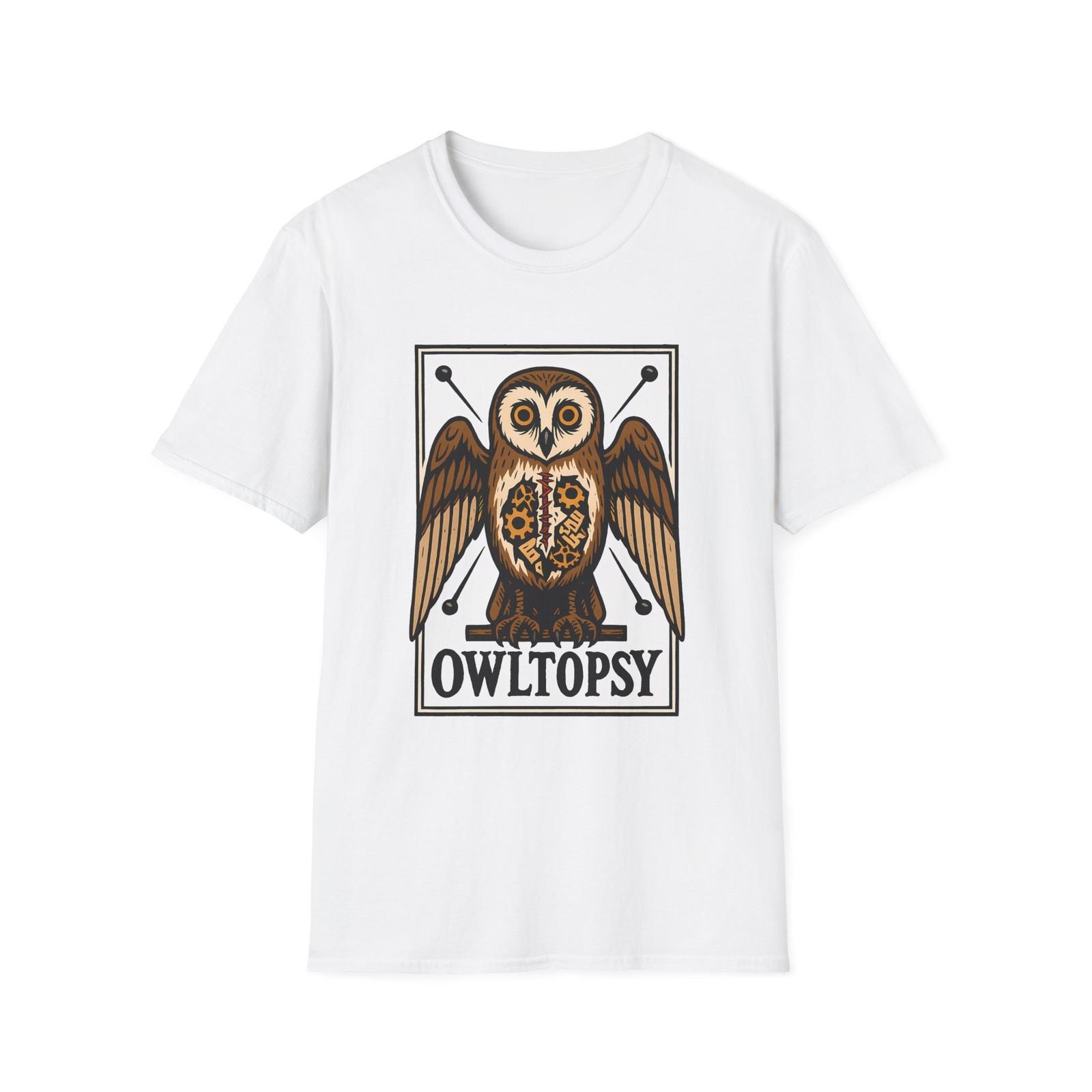 Unisex Softstyle T-Shirt Mens Womens Tees Top Surreal Barn Owl Specimen Steampunk Gothic Graphic 3XL