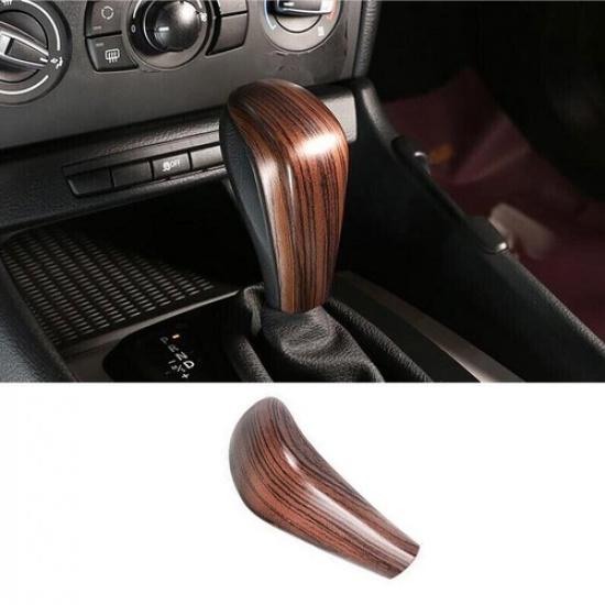 Gear Shift Knob Cover For BMW 3-Series Central Console 2005-2012 Red Wood Grain