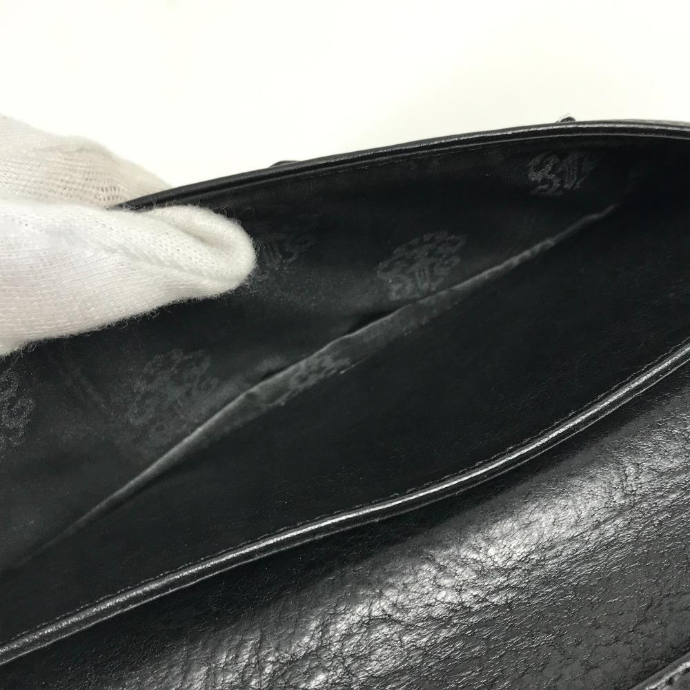 CHROME HEARTS Single Fold LNG SNGL FLD TIPS 2-fold Long Wallet Black/Silver