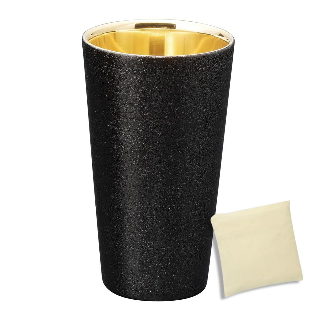 Tsubame Yamanaka Lacquer Straight Glass Double Walled Lacquer X 300cc Eco Bag Made In Vietnam Lacquer Made In Japan J-kitchens-bag Oboro/Black 7.5cm