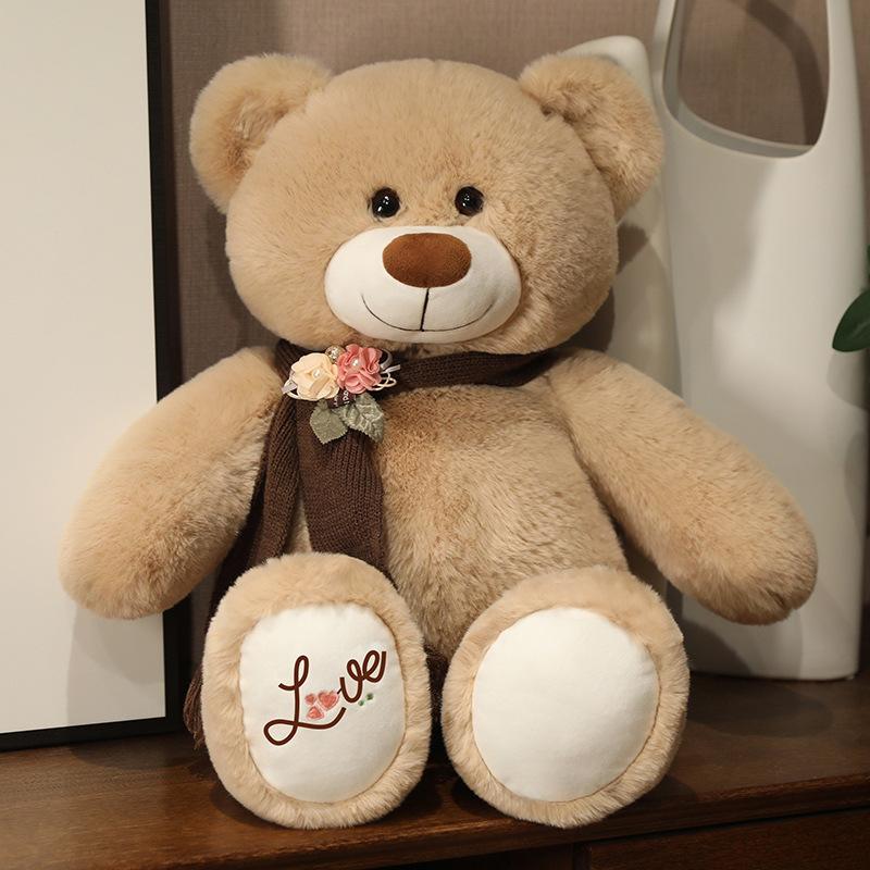 60cm Kawaii Scarf Teddy Bear Plush Toy Doll Soft Stuffed Animal Bear Toys Charming Birthday Gift for Girls Boys Kids Children