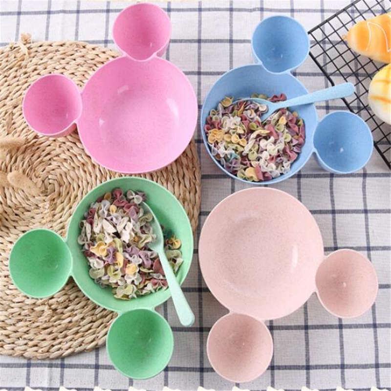 Mickey Mouse Wheat Straw Bowl & Chopsticks Set - Child-Friendly, Anti-Fall Design