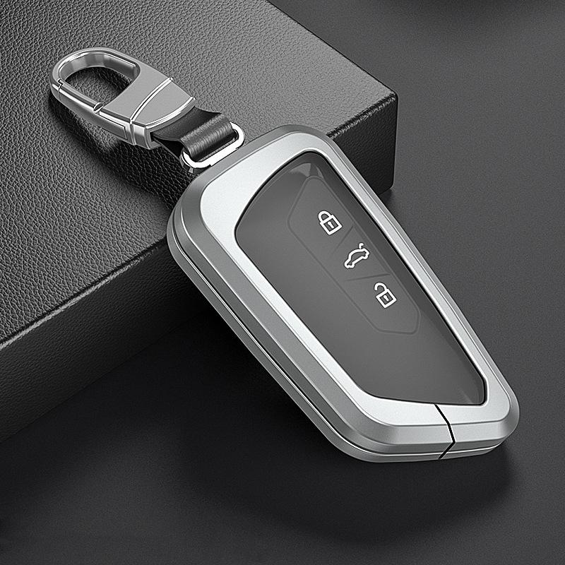 Styling Mouldings Car Aluminium Alloy+TPU Key Fob Cover Case For VW Volkswagen Golf 8 Mk8 New Skoda Octvia 3/4/5Buttons 2020 202