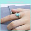 Geometric Style Turquoise Feather Ring For Women Engagement And Party Wear