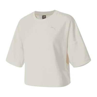 Simple Loose Versatile Pullover Short Sleeve T-Shirt Women Tops Off-White 684357-65