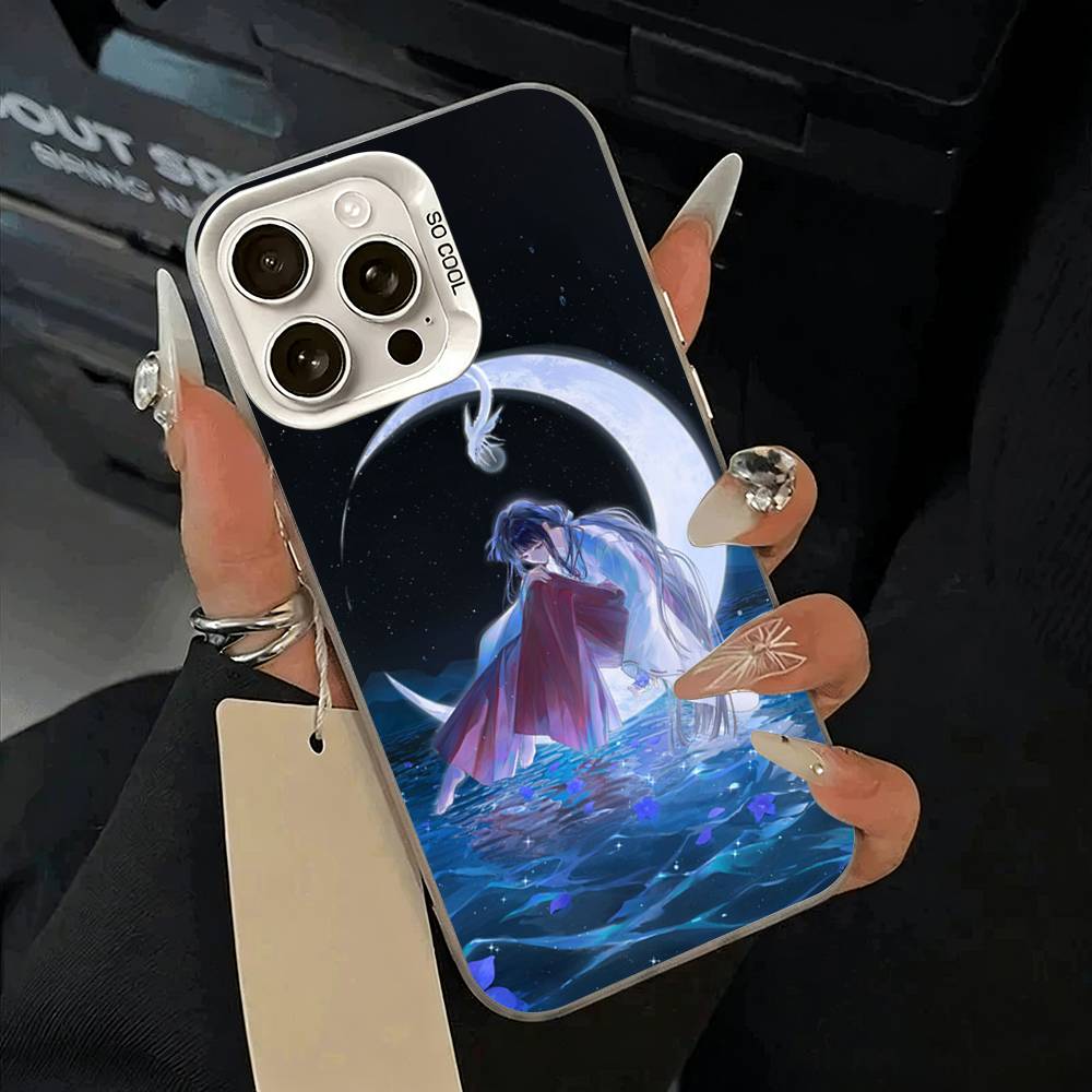 Half-Demon -nuyasha Phone Case For iPhone 11 12 13 14 15 16Pro Max Plus white Sliver Phone Cover