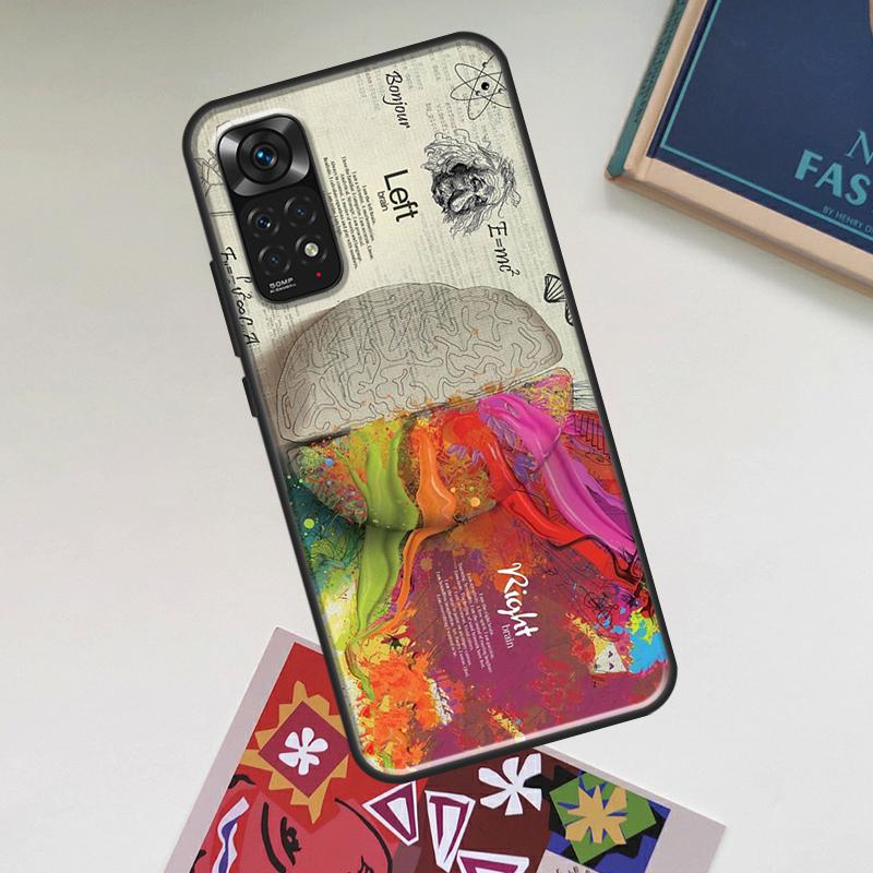 Brain Art Case For Xiaomi Redmi Note 13 14 Pro 12 11 10 15 Pro Plus Redmi 15C 14C 13C 10C 12C 15 Cover