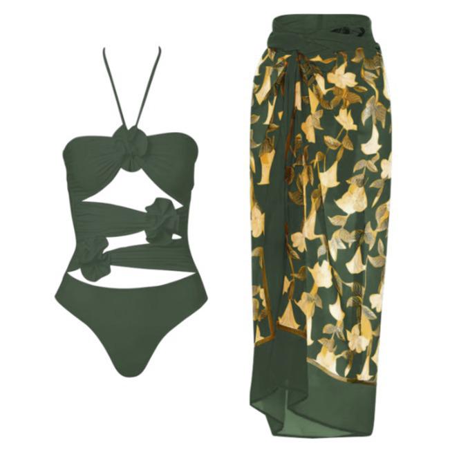 2024 European & American 3D Flower Swimsuit - One-Piece, Sexy Vacation Beach Style