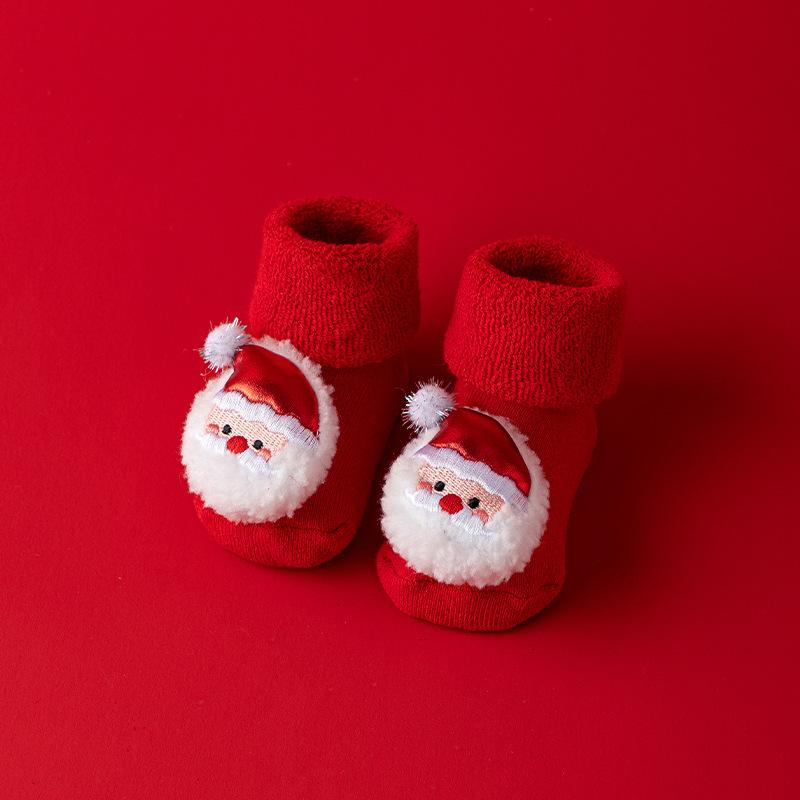 Newborn Cotton Winter Autumn Baby Girls Boys Kids Socks Infant Christmas Santa Claus Terry Warm Slippers Children Sock 0-3 Years