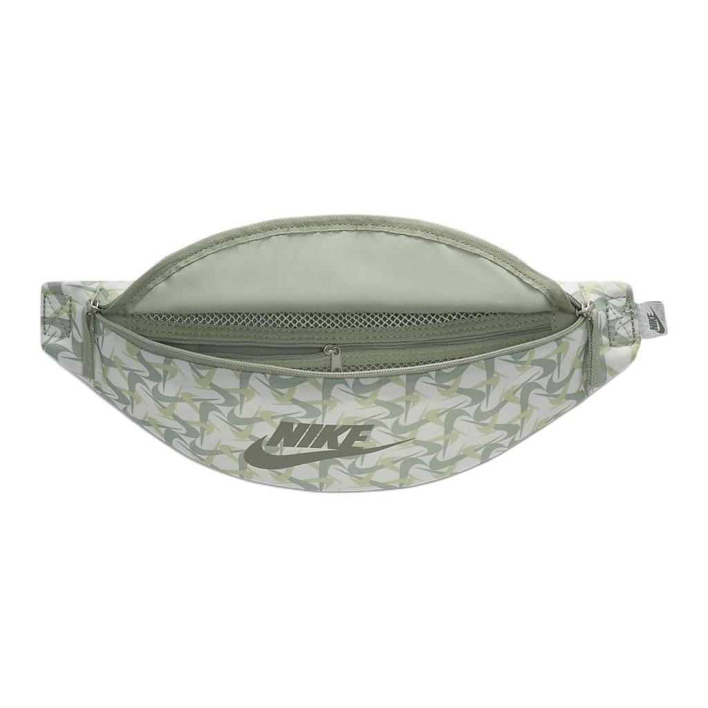 New Nike Heritage Fabric Crossbody Bag, Fanny Pack Regular Unisex Mountain White & Horizon Green & Dark Mud Gray FZ2523-121